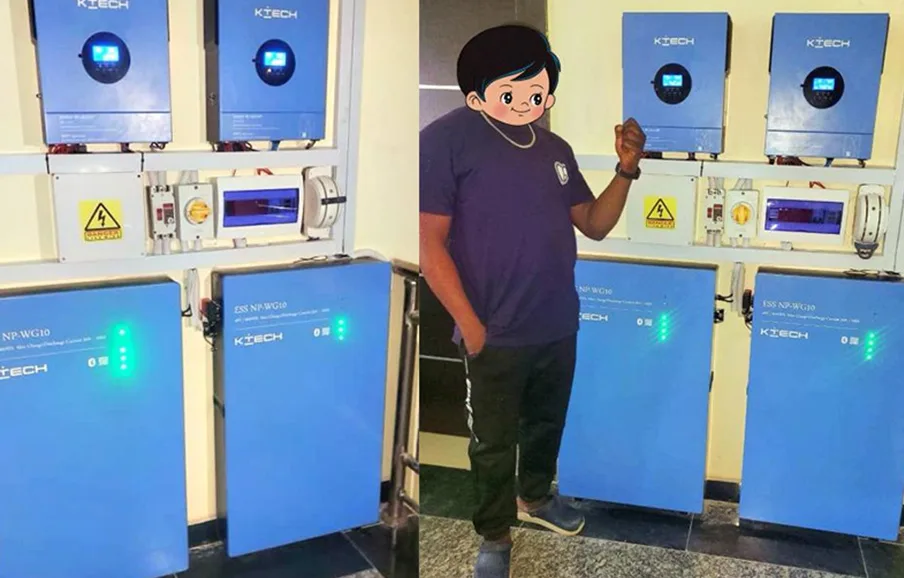 Two 5.5KW Inverters + Two 10KWH Batteries Build a Household Off-Grid Energy Storage System